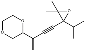 2-[3-(3,3-Dimethyl-2-isopropyloxiranyl)-1-methylene-2-propynyl]-1,4-dioxane,63922-60-1,结构式