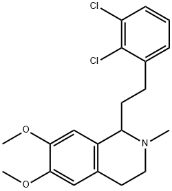 1-(2,3-ジクロロフェネチル)-6,7-ジメトキシ-2-メチル-1,2,3,4-テトラヒドロイソキノリン 化学構造式