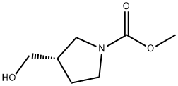 1-Pyrrolidinecarboxylicacid,3-(hydroxymethyl)-,methylester,(3S)-(9CI) 结构式