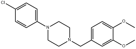 1-(3,4-ジメトキシベンジル)-4-(4-クロロフェニル)ピペラジン 化学構造式