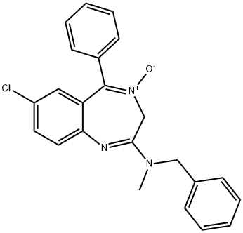 7-クロロ-N-メチル-5-フェニル-N-(フェニルメチル)-3H-1,4-ベンゾジアゼピン-2-アミン4-オキシド 化学構造式