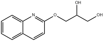 3-(2-キノリルオキシ)-1,2-プロパンジオール 化学構造式