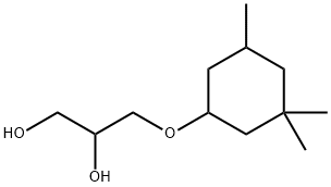 3-(3,3,5-トリメチルシクロヘキシルオキシ)-1,2-プロパンジオール 化学構造式