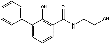 2-ヒドロキシ-N-(2-ヒドロキシエチル)-1,1'-ビフェニル-3-カルボアミド 化学構造式