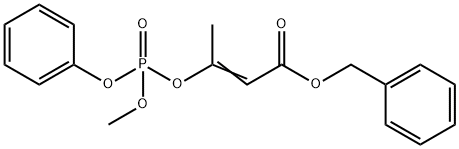 3-(メトキシフェノキシホスフィニルオキシ)-2-ブテン酸ベンジル 化学構造式