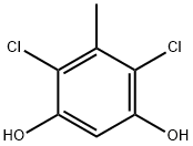 4,6-ジクロロ-5-メチル-1,3-ベンゼンジオール 化学構造式