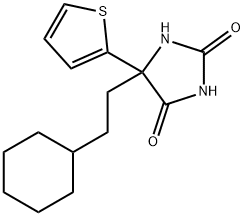 5-(2-Cyclohexylethyl)-5-(2-thienyl)hydantoin Struktur