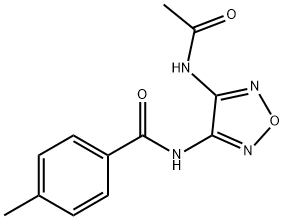 Benzamide, N-[4-(acetylamino)-1,2,5-oxadiazol-3-yl]-4-methyl- (9CI) 化学構造式