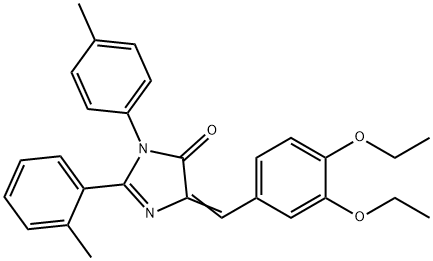4H-Imidazol-4-one,  5-[(3,4-diethoxyphenyl)methylene]-3,5-dihydro-2-(2-methylphenyl)-3-(4-methylphenyl)- Struktur