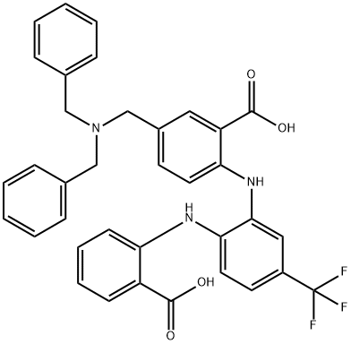 640280-08-6 Benzoic  acid,  5-[[bis(phenylmethyl)amino]methyl]-2-[[2-[(2-carboxyphenyl)amino]-5-(trifluoromethyl)phenyl]amino]-