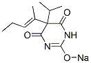 5-イソプロピル-5-(1-メチル-1-ブテニル)-2-ソジオオキシ-4,6(1H,5H)-ピリミジンジオン 化学構造式