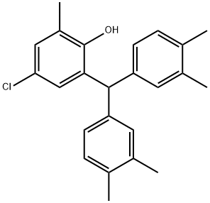 4-Chloro-6-bis(3,4-xylyl)methyl-2-methylphenol Struktur