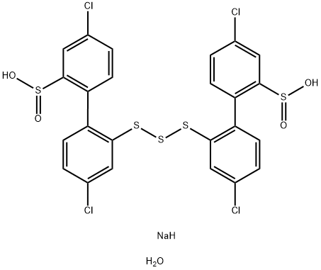 2,2′-[ペルトリチオビス(4-クロロ-3,1-フェニレン)]ビス(5-クロロベンゼンスルフィン酸ナトリウム)・3水和物 化学構造式