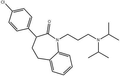 2,3,4,5-Tetrahydro-3-(p-chlorophenyl)-1-[3-(diisopropylamino)propyl]-1H-1-benzazepin-2-one Struktur