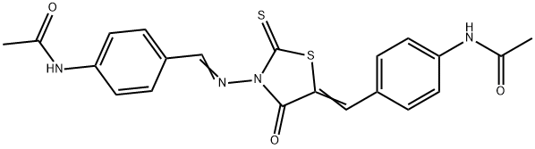 N-[4-[[3-[[[4-(Acetylamino)phenyl]methylene]amino]-4-oxo-2-thioxothiazolidin-5-ylidene]methyl]phenyl]acetamide|