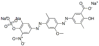 2-Hydroxy-5-[[4-[(4-hydroxy-3-nitro-5-sodiosulfophenyl)azo]-5-methyl-2-methoxyphenyl]azo]-3-methylbenzoic acid sodium salt,6406-38-8,结构式