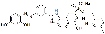 6406-39-9 6-Hydroxy-2-[3-[(2,4-dihydroxyphenyl)azo]phenyl]-7-[(2,5-dimethylphenyl)azo]-1H-naphth[1,2-d]imidazole-8-sulfonic acid sodium salt
