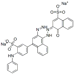 disodium (3Z)-3-[[4-(4-anilino-3-sulfonato-phenyl)diazenylnaphthalen-1-yl]hydrazinylidene]-4-oxo-naphthalene-1-sulfonate Structure