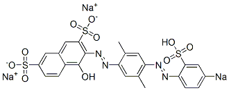 4-Hydroxy-3-[[2,5-dimethyl-4-[(4-sodiosulfophenyl)azo]phenyl]azo]naphthalene-2,7-disulfonic acid disodium salt,6406-54-8,结构式