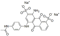 5-[[4-(アセチルアミノ)フェニル]アミノ]-8-アミノ-9,10-ジヒドロ-9,10-ジオキソ-1,7-アントラセンジスルホン酸ジナトリウム 化学構造式