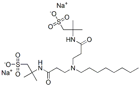 disodium 2,2'-[(octylimino)bis[(1-oxopropane-3,1-diyl)imino]]bis[2-methylpropanesulphonate] Struktur