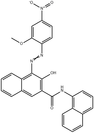3-ヒドロキシ-4-[(2-メトキシ-4-ニトロフェニル)アゾ]-N-(1-ナフチル)-2-ナフタレンカルボアミド 化学構造式