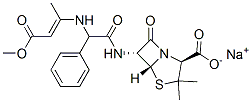 sodium [2S-[2alpha,5alpha,6beta(S*)]]-6-[[[(3-methoxy-1-methyl-3-oxoprop-1-enyl)amino]phenylacetyl]amino]-3,3-dimethyl-7-oxo-4-thia-1-azabicyclo[3.2.0]heptane-2-carboxylate Struktur