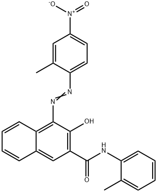 3-ヒドロキシ-4-[(2-メチル-4-ニトロフェニル)アゾ]-N-(2-メチルフェニル)-2-ナフタレンカルボアミド 化学構造式