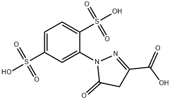 1-(2,5-ジスルホフェニル)-4,5-ジヒドロ-5-オキソ-1H-ピラゾール-3-カルボン酸 化学構造式