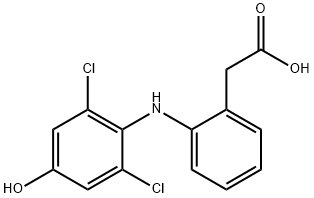 2-((2,6-二氯-4-羟基苯基)氨基)苯乙酸,64118-84-9,结构式