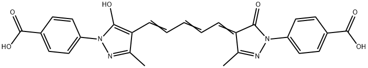 4-[4-[5-[1-(4-羧基苯基)-1,5-二氢-3-甲基-5-氧代-4H-吡唑-4-亚基]-1,3-戊二烯基]-5-羟基-3-甲基-1H-吡唑-1-基]苯甲酸, 64137-49-1, 结构式