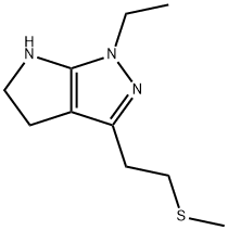 Pyrrolo[2,3-c]pyrazole, 1-ethyl-1,4,5,6-tetrahydro-3-[2-(methylthio)ethyl]- (9CI) 化学構造式