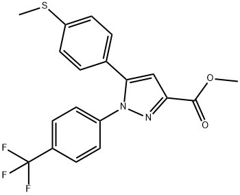 METHYL 5-(4-METHYLSULFANYL-PHENYL)-1-(4-TRIFLUOROMETHYL-PHENYL)-1H-PYRAZOLE-3-CARBOXYLATE 化学構造式