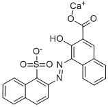 3-ヒドロキシ-4-[(1-スルホナフタレン-2-イル)アゾ]-2-ナフタレンカルボン酸カルシウム 化学構造式