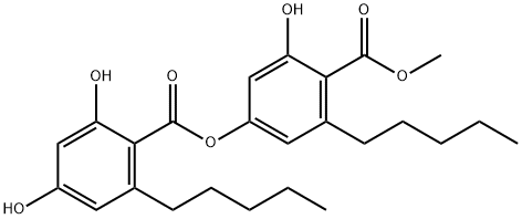2,4-Dihydroxy-6-pentylbenzoic acid 3-hydroxy-4-(methoxycarbonyl)-5-pentylphenyl ester Structure