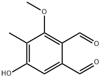 3-メトキシ-4-メチル-5-ヒドロキシフタルアルデヒド 化学構造式