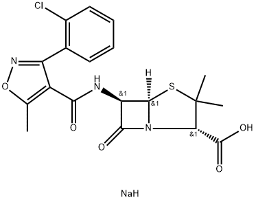 642-78-4 6α-[[[5-メチル-3-(2-クロロフェニル)-4-イソオキサゾリル]カルボニル]アミノ]ペニシラン酸ナトリウム