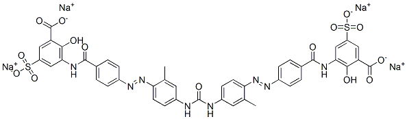 tetrasodium 3,3'-[carbonylbis[imino(2-methyl-4,1-phenylene)azo-4,1-phenylenecarbonylimino]]bis[5-sulphonatosalicylate] Struktur