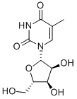 5-METHYL-1-(β-L-RIBOFURANOSYL)URACIL 化学構造式