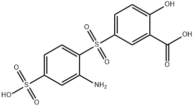 5-[(2-amino-4-sulphophenyl)sulphonyl]salicylic acid ,6421-84-7,结构式