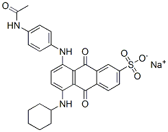 8-[[4-(Acetylamino)phenyl]amino]-5-cyclohexylamino-9,10-dihydro-9,10-dioxoanthracene-2-sulfonic acid sodium salt Structure