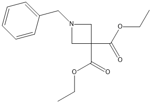 3,3-Azetidinedicarboxylic acid, 1-(phenylmethyl)-, 3,3-diethyl ester Structure