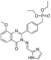 Phosphonic  acid,  [[4-[3,4-dihydro-3-[(1H-imidazol-2-ylmethylene)amino]-8-methoxy-4-oxo-2-quinazolinyl]phenyl]methyl]-,  diethyl  ester  (9CI) Struktur