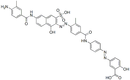 5-[[4-[[4-[[6-[(4-Amino-3-methylbenzoyl)amino]-1-hydroxy-3-sulfonaphthalen-2-yl]azo]-3-methylbenzoyl]amino]phenyl]azo]-2-hydroxybenzoic acid,642475-40-9,结构式