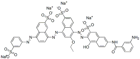 tetrasodium 5-[[6-[(3-aminobenzoyl)amino]-1-hydroxy-3-sulphonato-2-naphthyl]azo]-6-ethoxy-8-[[7-sulphonato-4-[(3-sulphonatophenyl)azo]naphthyl]azo]naphthalene-2-sulphonate 