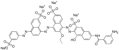 6428-19-9 tetrasodium 5-[[6-[(3-aminobenzoyl)amino]-1-hydroxy-3-sulphonato-2-naphthyl]azo]-6-ethoxy-8-[[7-sulphonato-4-[(3-sulphonatophenyl)azo]naphthyl]azo]naphthalene-2-sulphonate 
