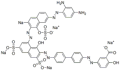 6428-43-9 5-[[4'-[[8-[[7-[(2,4-Diaminophenyl)azo]-1-hydroxy-3-sodiosulfo-2-naphthalenyl]azo]-1-hydroxy-3,6-bis(sodiosulfo)-2-naphthalenyl]azo][1,1'-biphenyl]-4-yl]azo]-2-hydroxybenzoic acid sodium salt