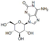 2H-Purin-2-one, 6-amino-9-beta-D-glucopyranosyl-1,9-dihydro- Structure