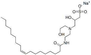 sodium (Z)-2-hydroxy-3-[(2-hydroxyethyl)[2-[(1-oxo-9-octadecenyl)amino]ethyl]amino]propanesulphonate Struktur