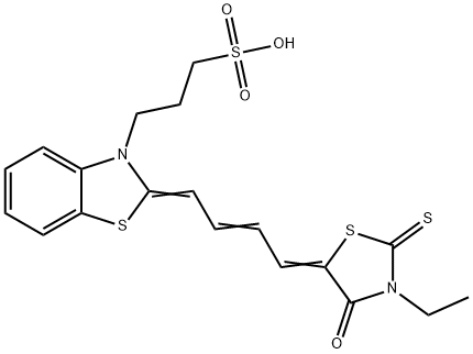 2-[4-(3-Ethyl-4-oxo-2-thioxothiazolidin-5-ylidene)-2-butenylidene]-3(2H)-benzothiazole-1-propanesulfonic acid Struktur